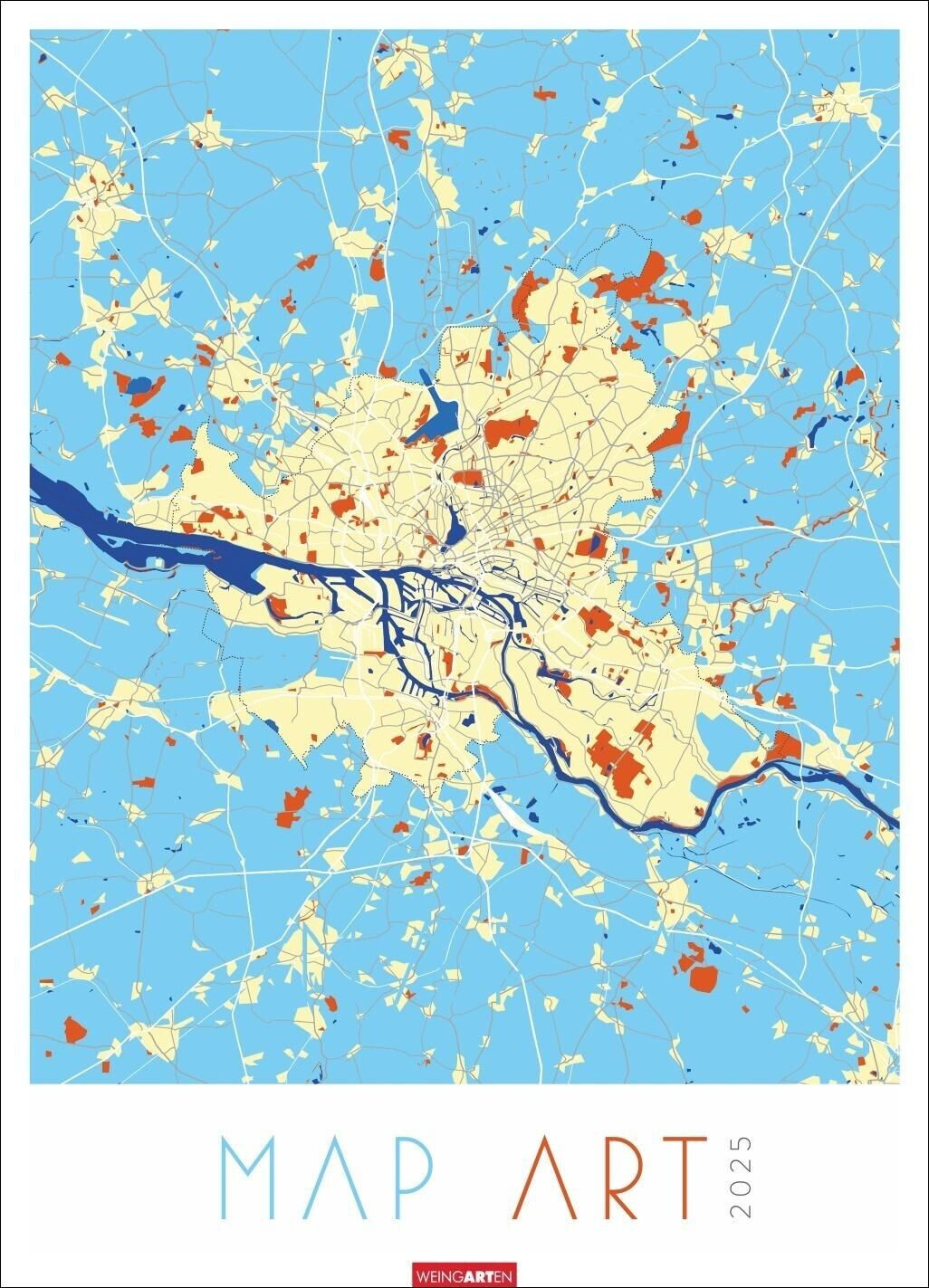 Weingarten Verlag Map Art Kalender 2025 49x68cm (German)