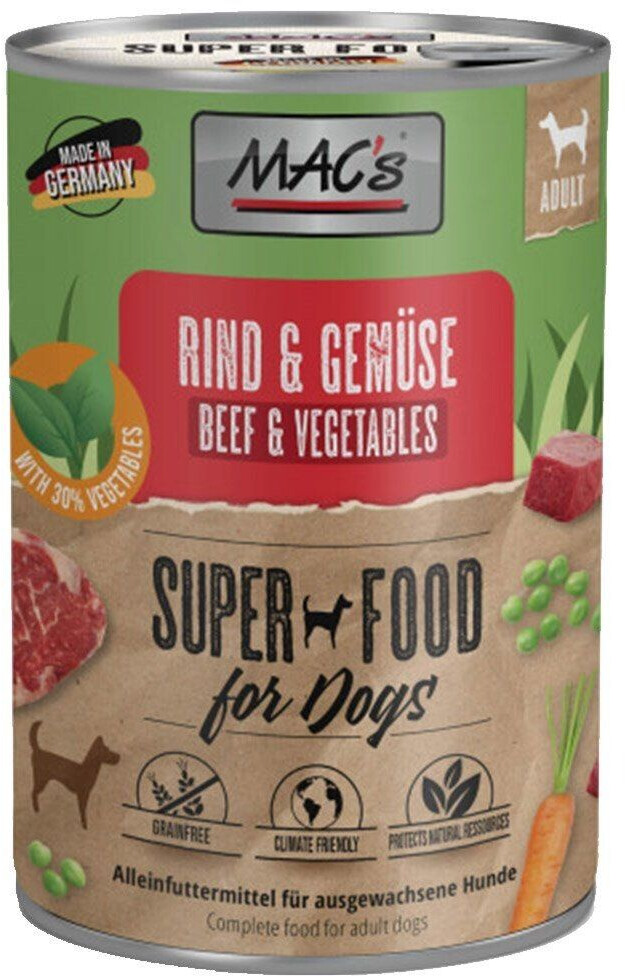 MAC's Beef and vegetables wet dog food 400g