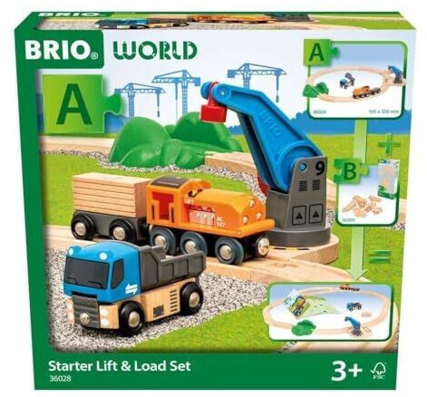 Brio World starter set freight train with crane A (36028)