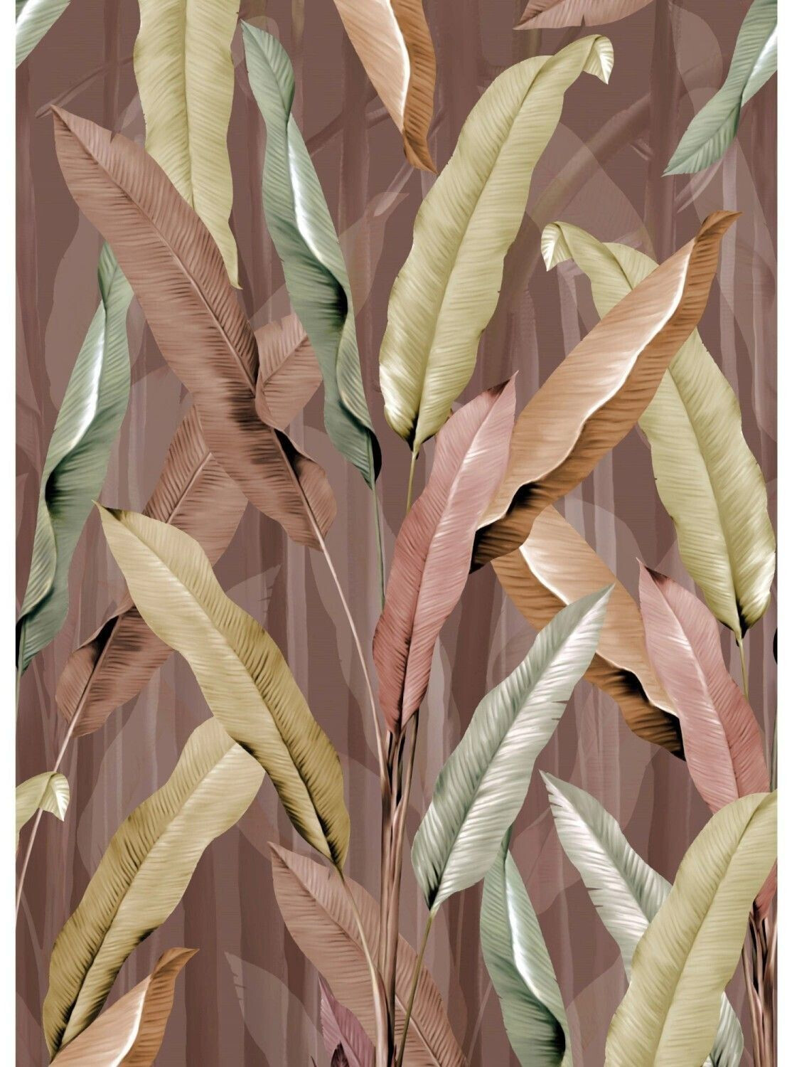 Art for the home Leaves pink 280 x 200 cm