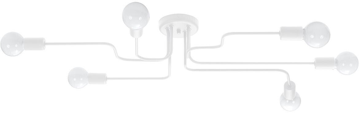 Sollux SL.1443 Ceiling light VECTOR 6 E27 6 x max.15W LED steel white W:64cm H:15.5cm