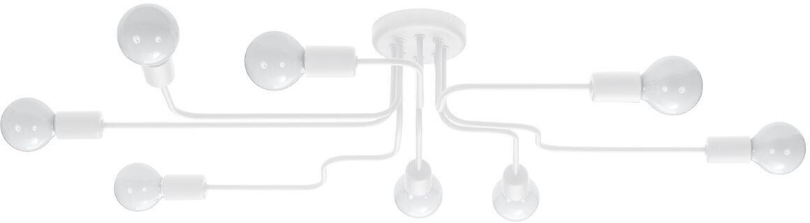 Sollux SL.1444 Ceiling light VECTOR 8 E27 8 x max.15W LED steel white W:56cm H:15.5cm