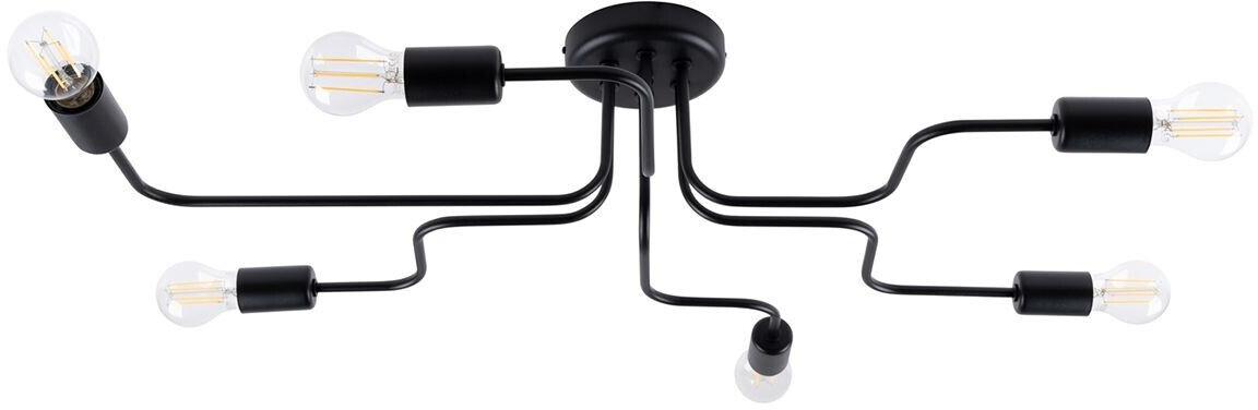 Sollux SL.1447 Ceiling light VECTOR 6 E27 6 x max.15W LED steel black W:64cm H:15.5cm