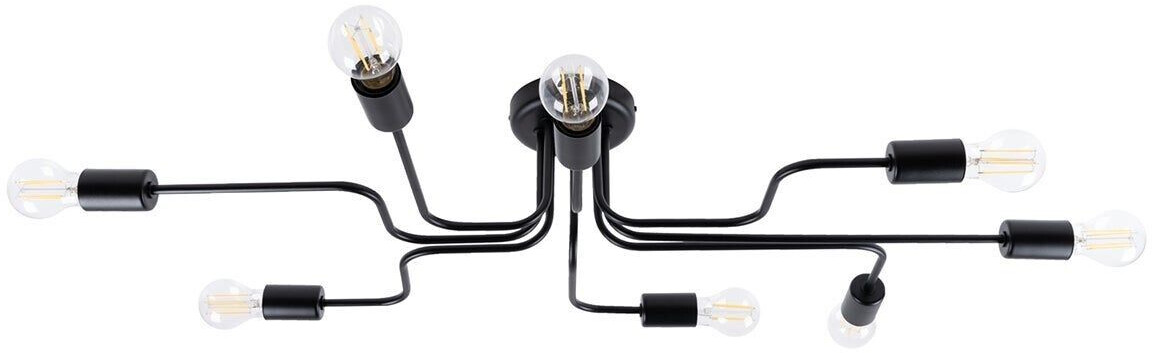 Sollux SL.1448 Ceiling light VECTOR 8 E27 8 x max.15W LED steel black W:56cm H:15.5cm