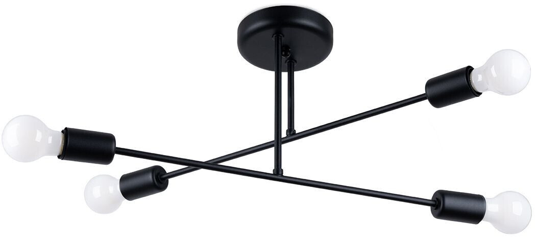 Sollux SL.1451 Ceiling light NORAH 4 E27 4 x max.15W LED steel black W:43cm H:27cm