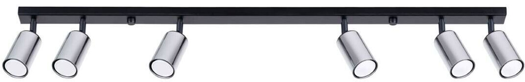 Sollux SL.1372 Ceiling light WINX 6L GU10 6 x max.10W LED steel black/chrome W:6cm H:18.5cm