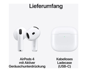 Apple AirPods 4 Wireless Headphones, Bluetooth Headphones with Active Noise  Cancellation, Adaptive Audio, Personalised 3D Audio, Transparency Mode, 