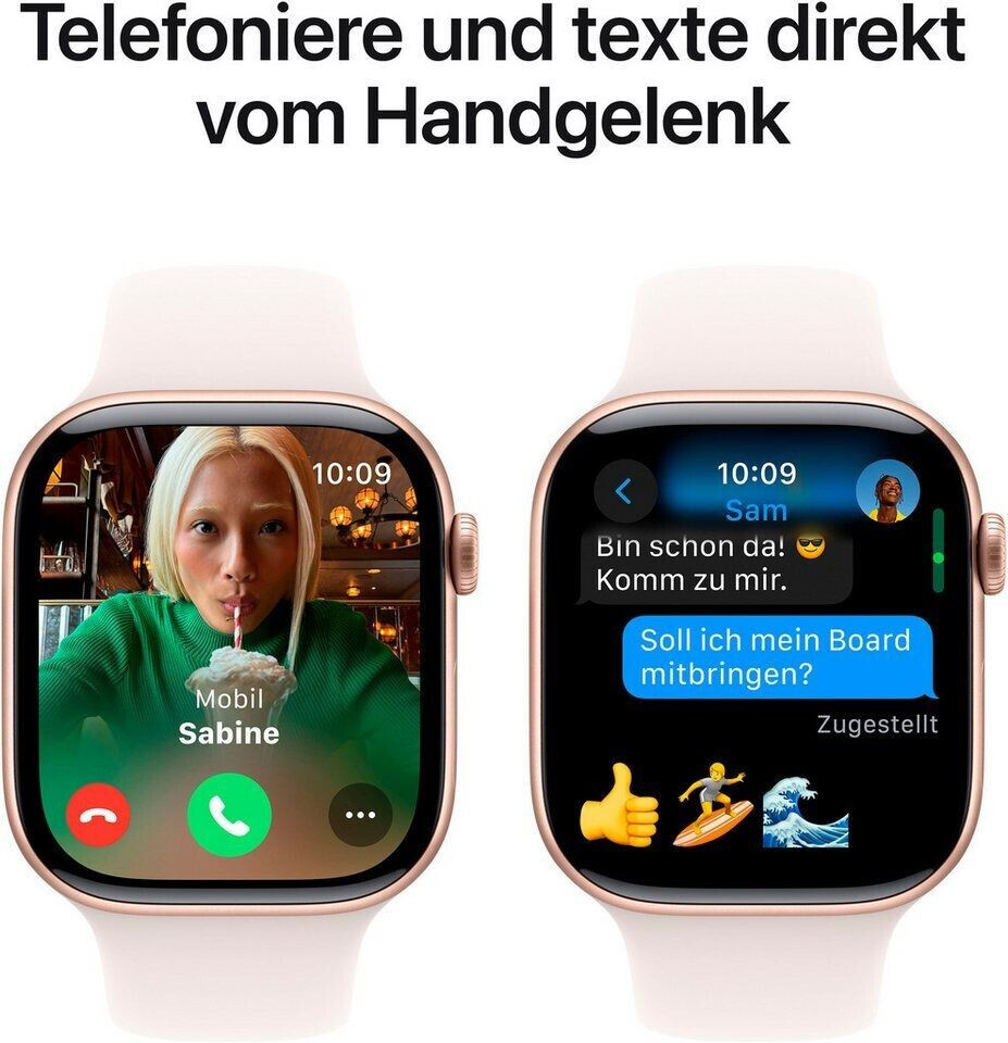 Apple Watch Series 10 GPS 46mm Aluminium Rosegold Sportarmband Blassrosa S M ab 445 95 Preisvergleich bei idealo