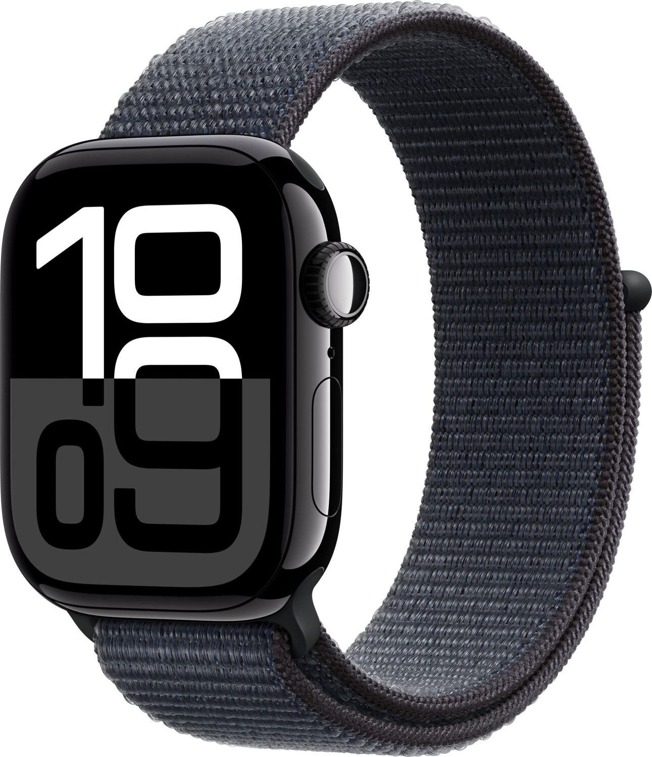 Apple Watch Series 10 GPS 42 mm Aluminium noir de jais Boucle Sport encre violette