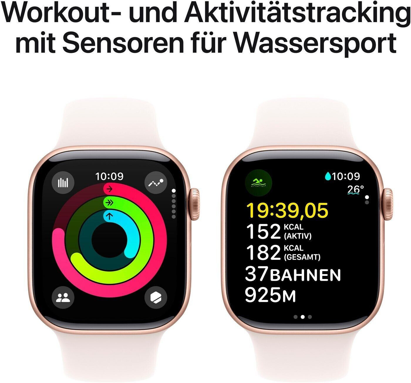 Apple Watch Series 10 GPS 42mm Aluminium Rosegold Sportarmband Blassrosa M L ab 409 99 Dezember 2024 Preise Preisvergleich bei idealo