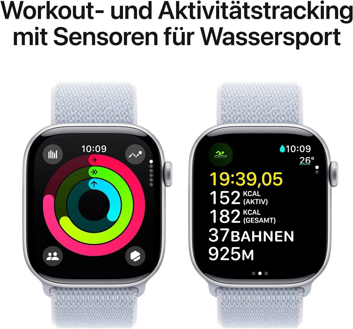 Apple Watch Series 10 GPS 46mm Aluminium Silber Sport Loop Blaue Wolke ab 448 00 Dezember 2024 Preise Preisvergleich bei idealo