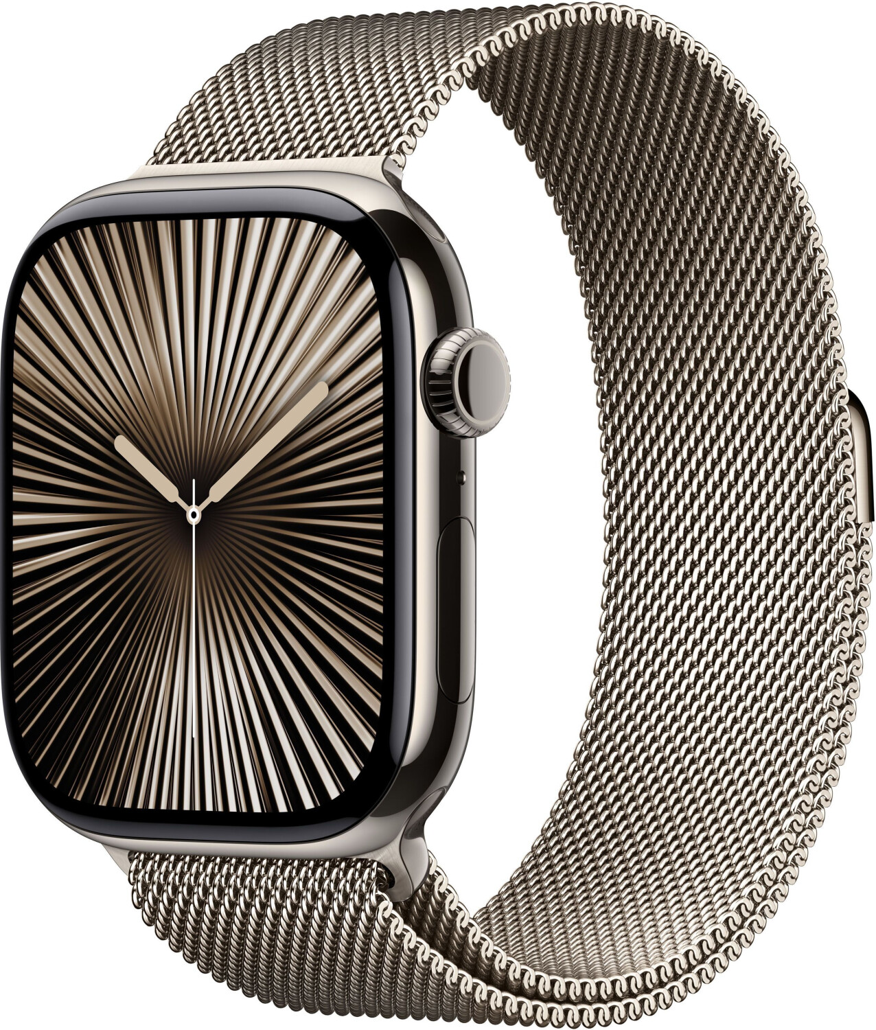 Apple Watch Series 10 4G 46 mm Titane naturel Bracelet Milanais naturel M/L