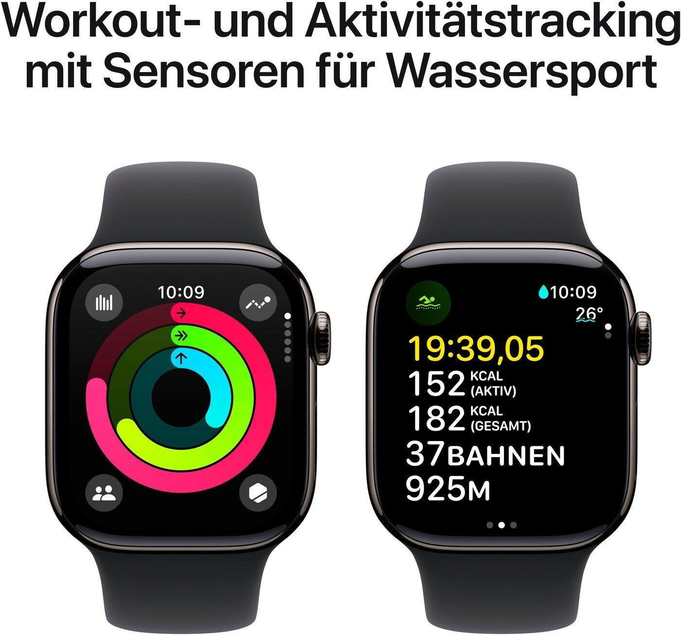 Apple Watch Series 10 4G 42mm Titan Schiefer Sportarmband Schwarz M L ab 775 00 Preisvergleich bei idealo