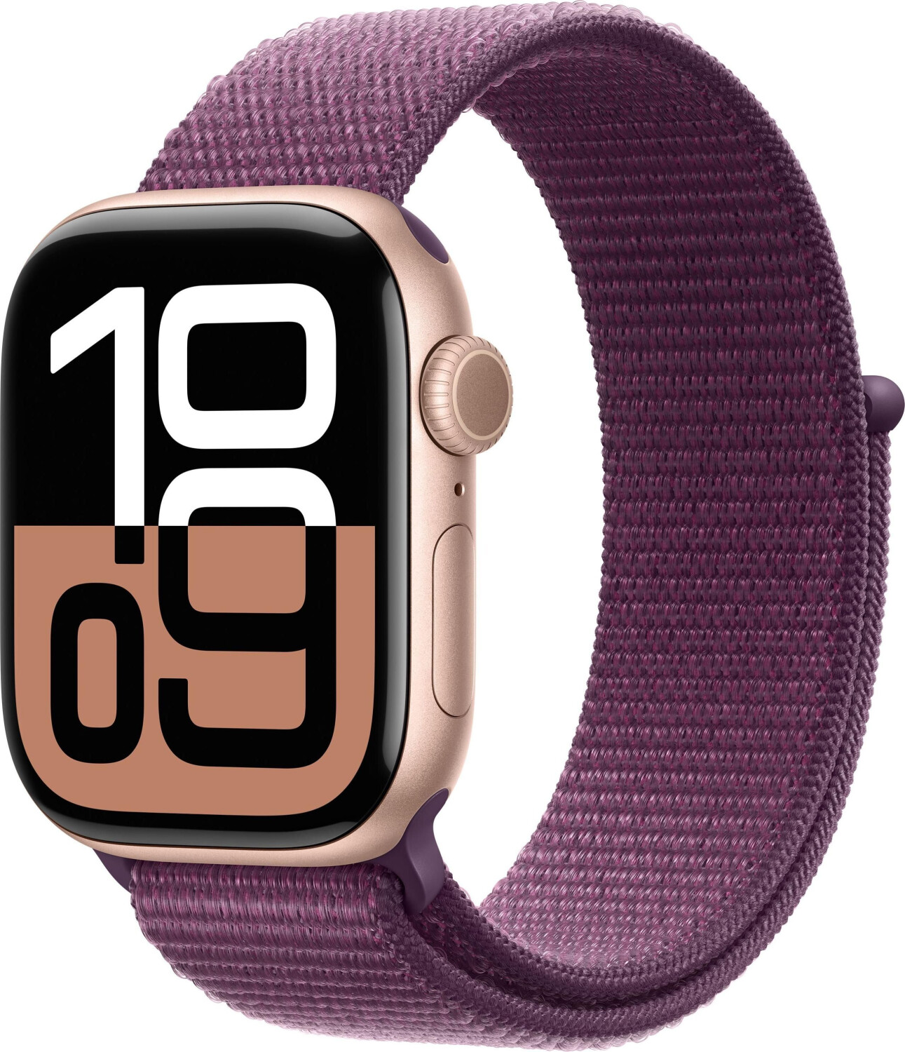 Apple Watch Series 10 4G 42 mm Aluminium or rose Boucle Sport prune