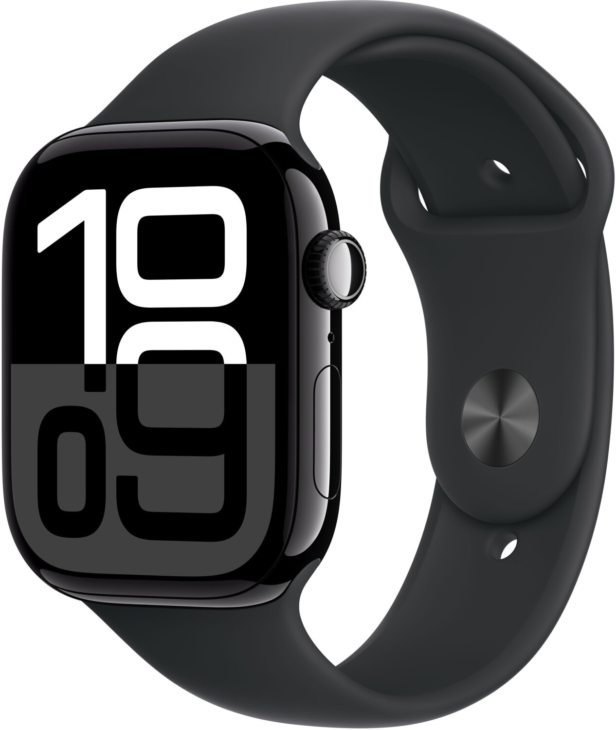 Apple Watch Series 10 4G 46 mm Aluminium noir de jais Bracelet Sport noir S/M