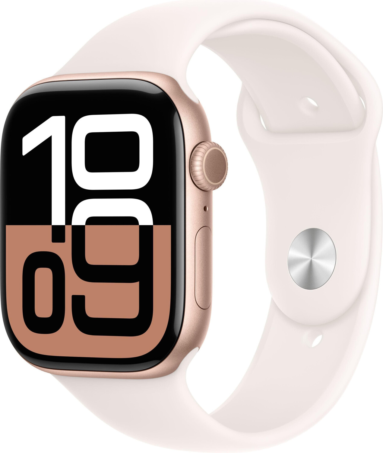 Apple Watch Series 10 4G 46 mm Aluminium or rose Bracelet Sport rose tendre M/L