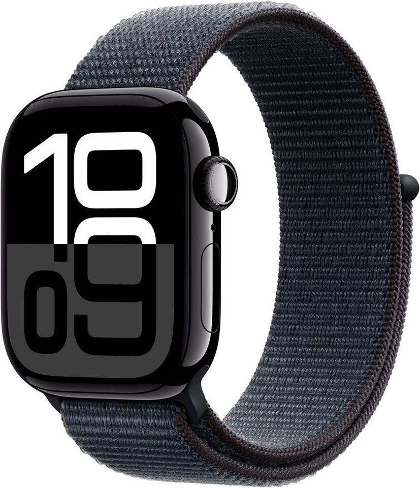 Apple Watch Series 10 4G 42 mm Aluminium noir de jais Boucle Sport encre violette