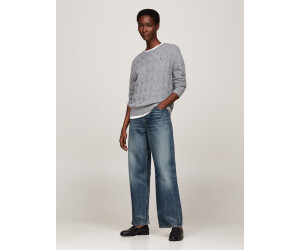 Tommy Hilfiger Pure Wool Cable Knit Jumper WW0WW43586 medium heather grey ab 96 99 Preisvergleich bei idealo