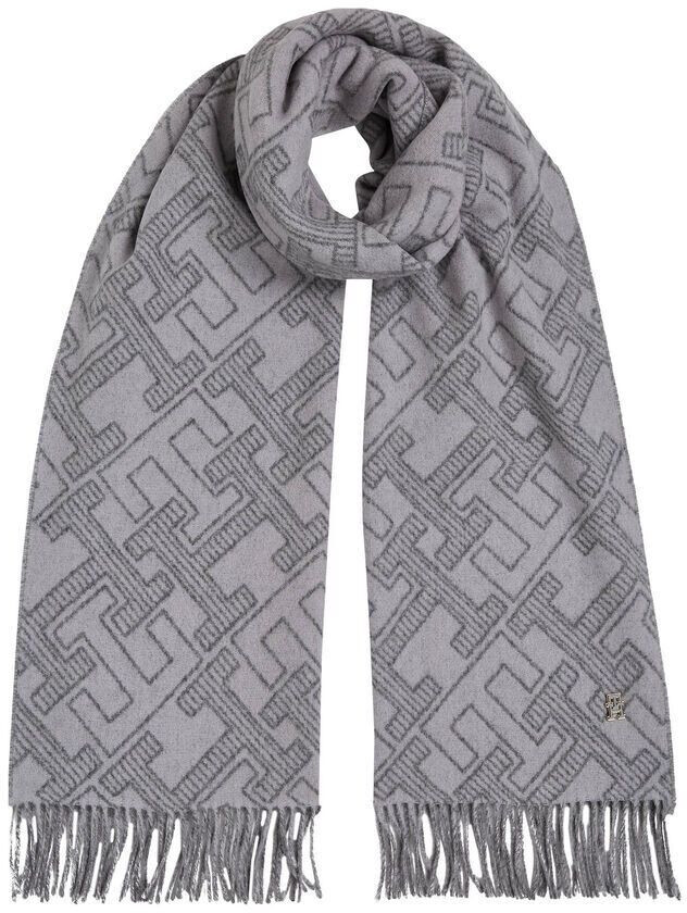 Tommy Hilfiger TH Monogram pure Wool Scarf (AW0AW16650) silver