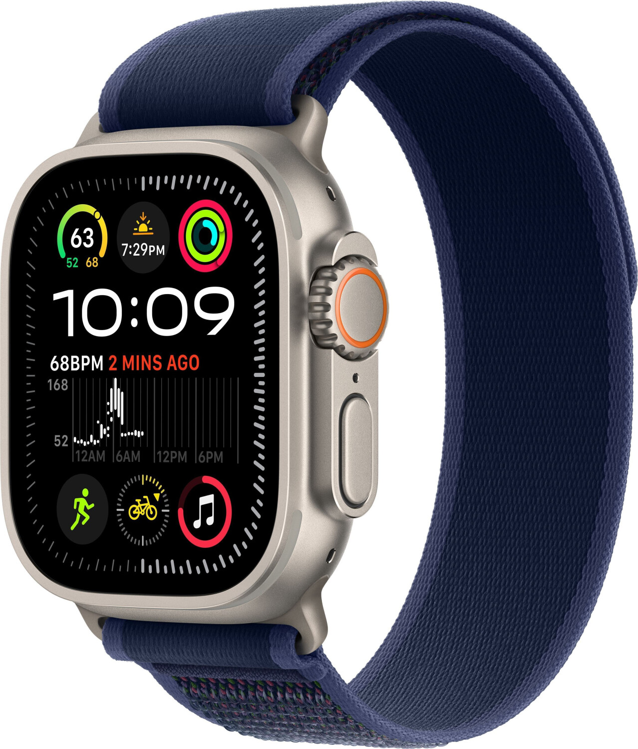 Apple Watch Ultra 2 (2024) Titane Naturel Boucle Trai bleue M/L