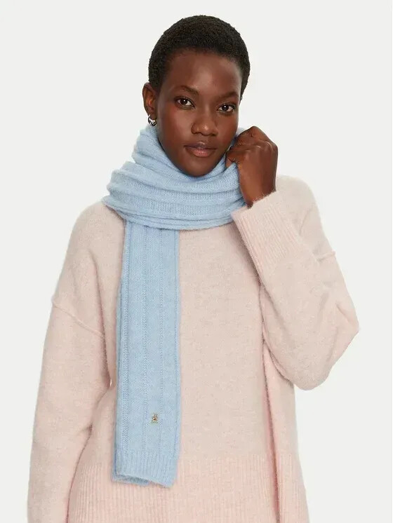 Tommy Hilfiger Scarf with TH Monogram and Alpaca Wool (AW0AW16655) breezy blue