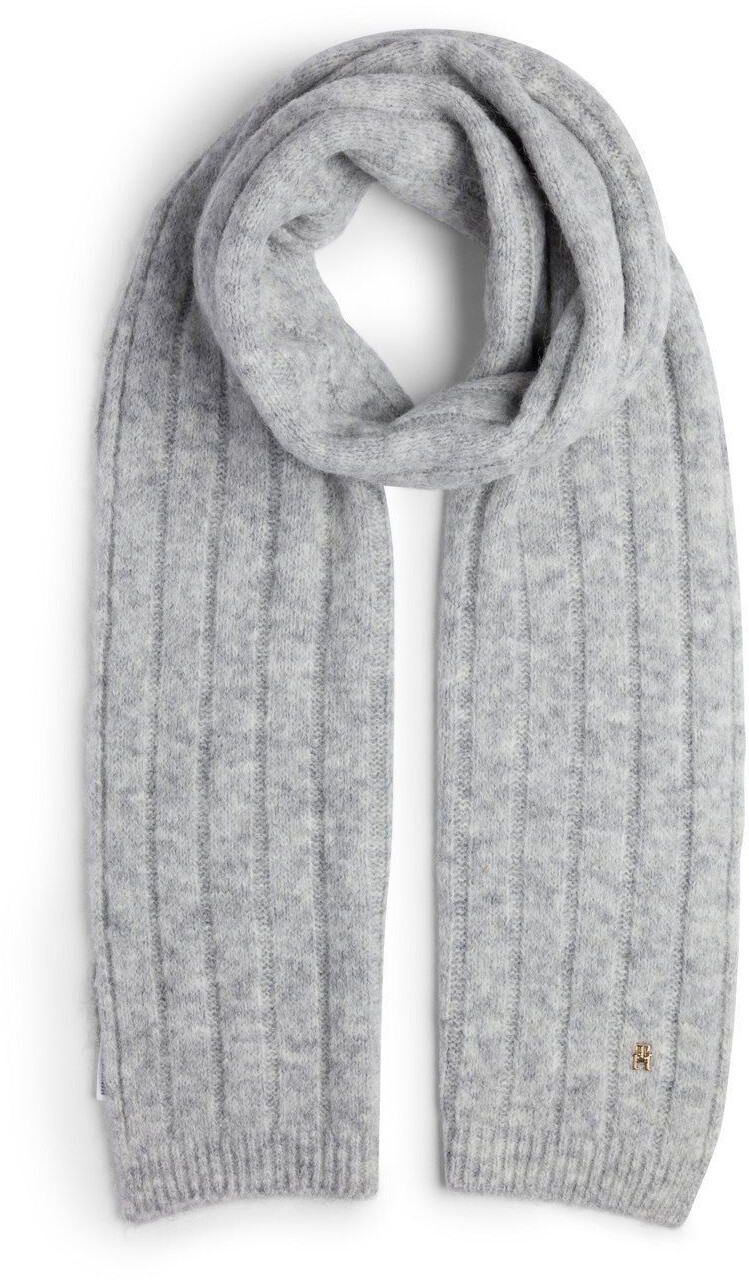 Tommy Hilfiger Scarf with TH Monogram and Alpaca Wool (AW0AW16655) light grey melange