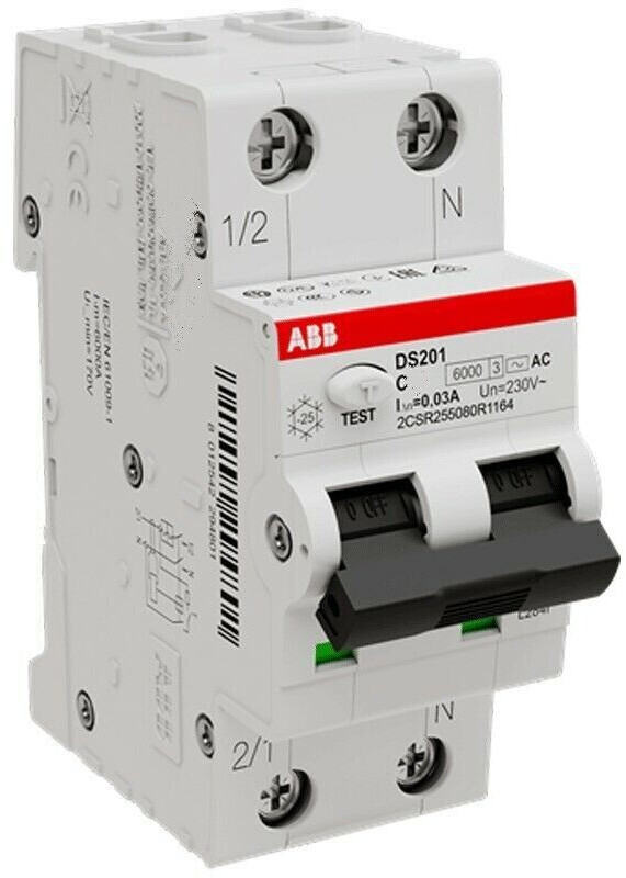 ABB 10A 1P+N 30MA AC 6KA (2M DS201C10AC30)