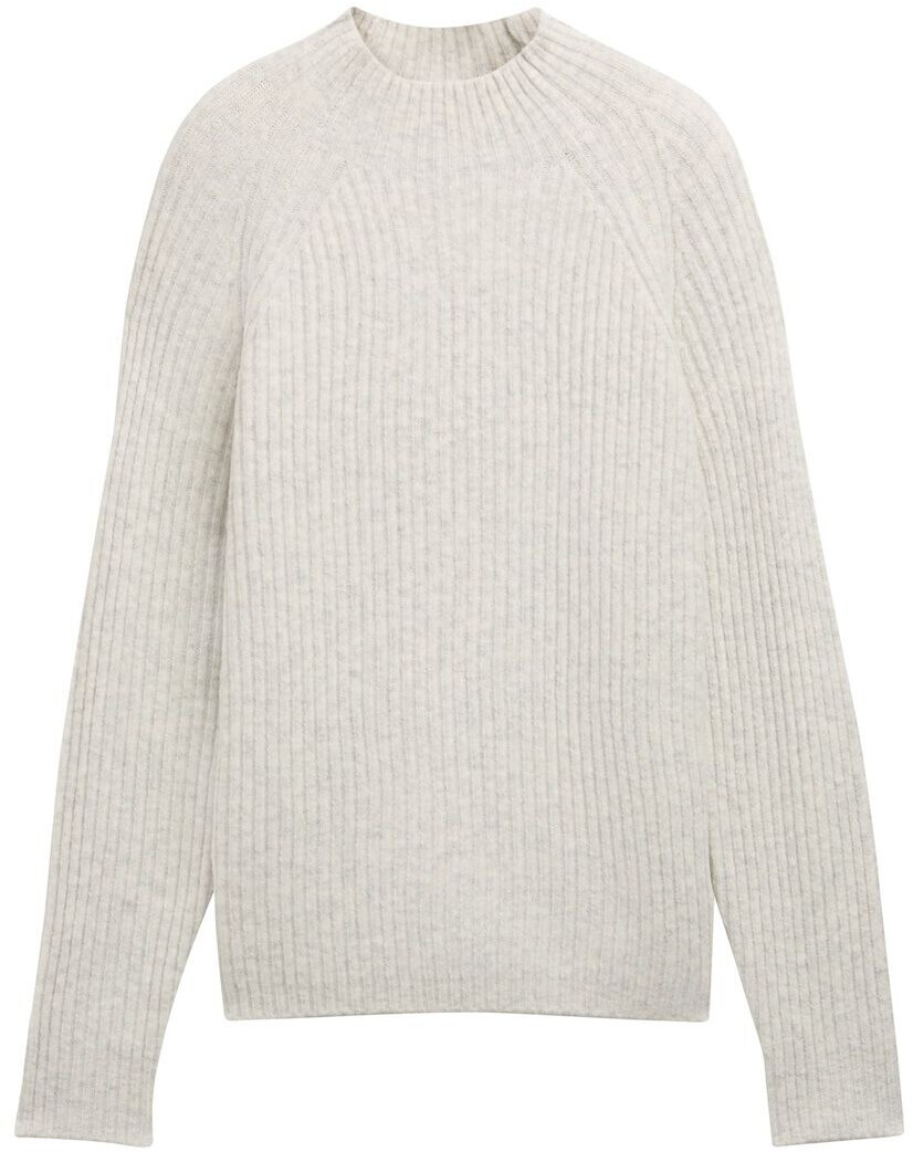 Tom Tailor Denim Regular Fit Strickpullover Mit Rippmuster Und Stehkragen (hellgrau Melange) Online Kaufen