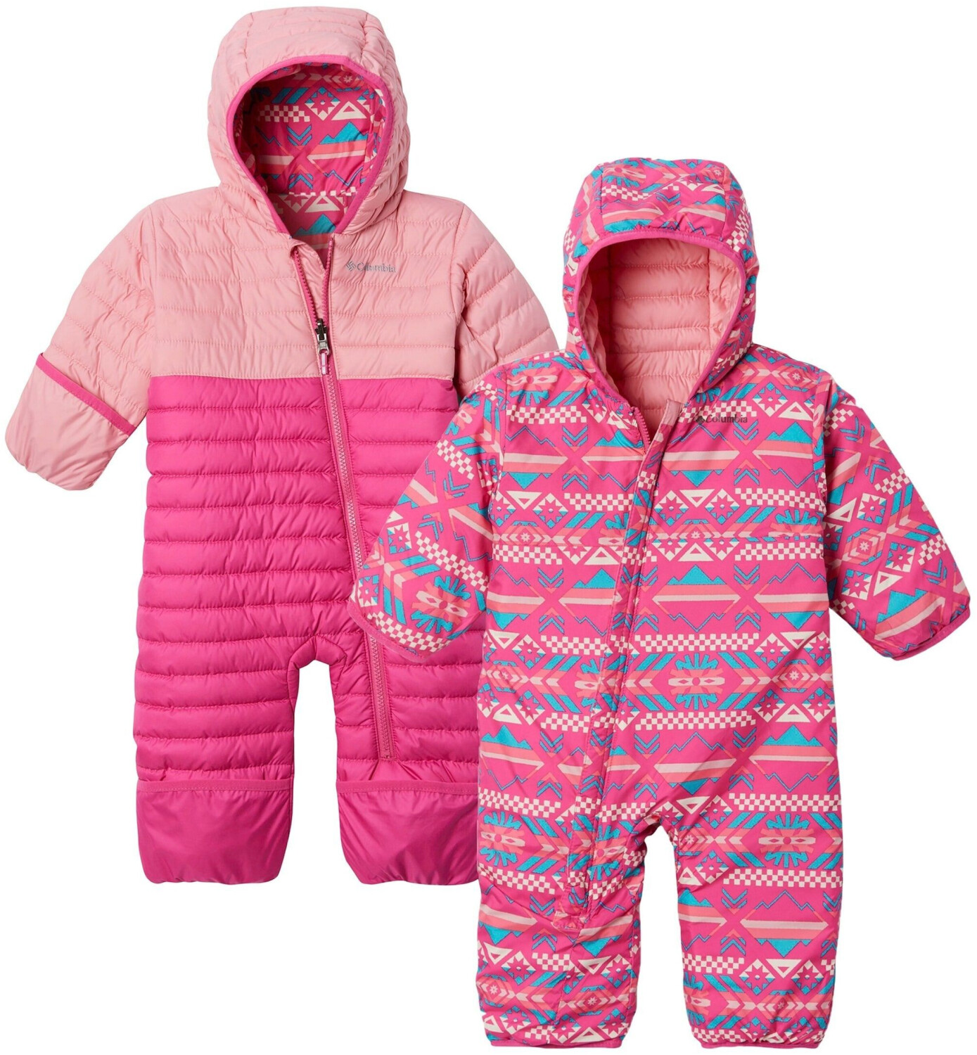 Columbia Powder Lite Reversible Bunting Snowsuit (1864021) pink ice/pink orchid