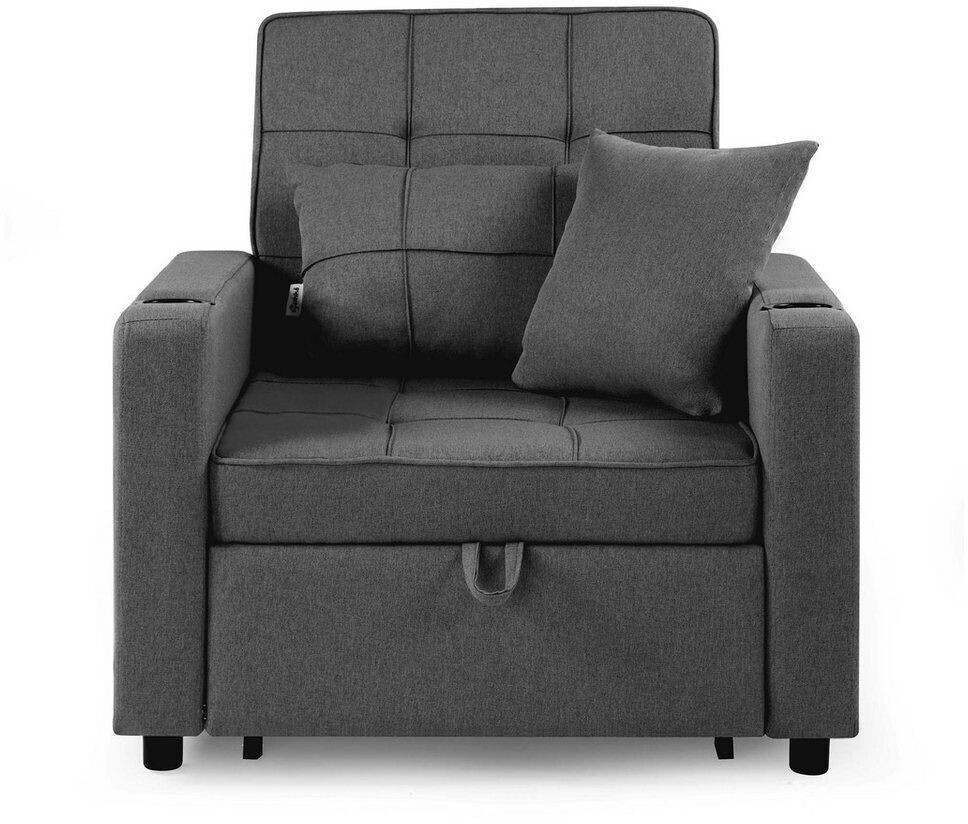 Makika 3in1 sleeping chair 90x110x75 cm dark gray