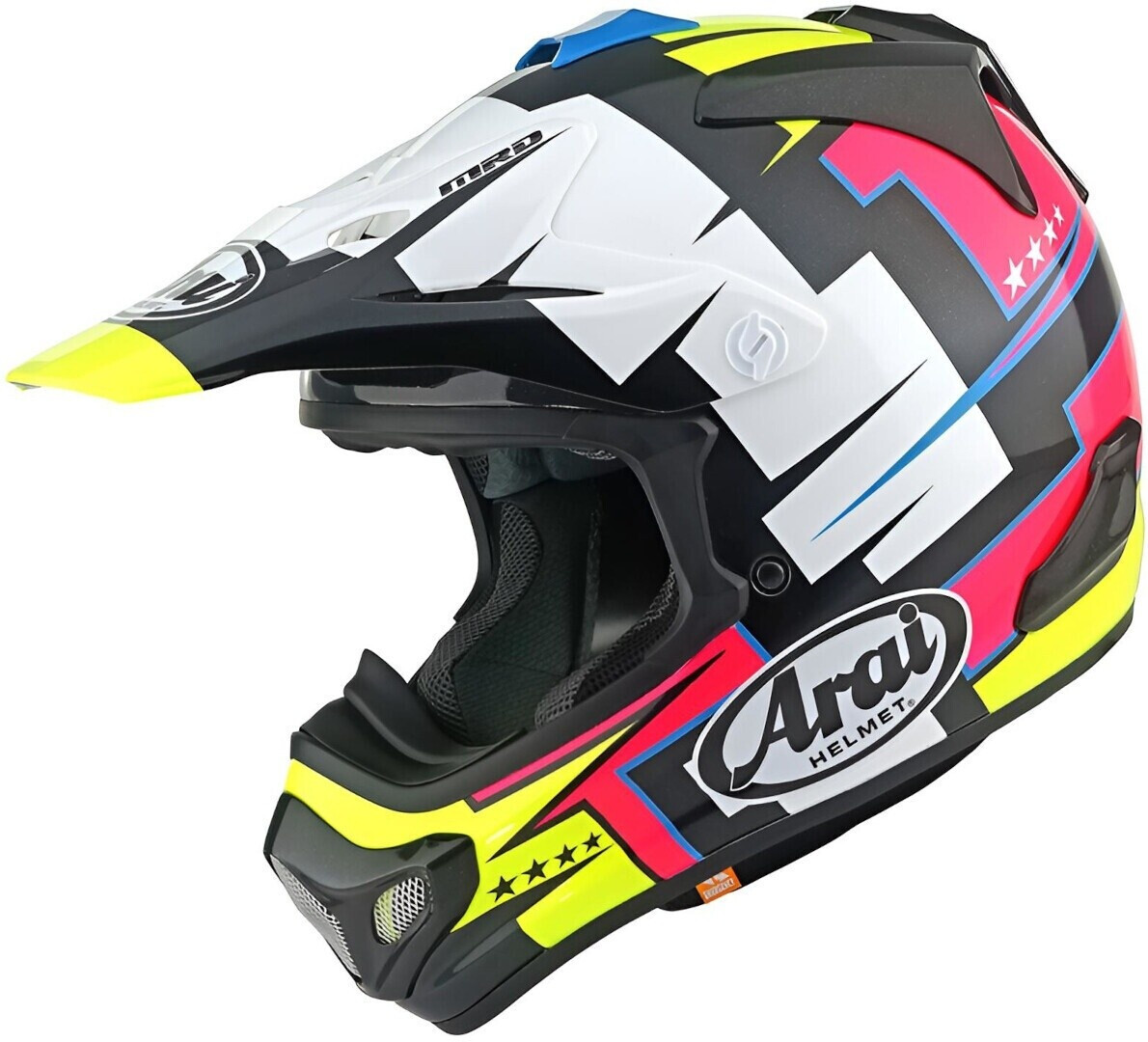 Arai MX-V Evo Battle mat noir/blanc/jaune/rouge