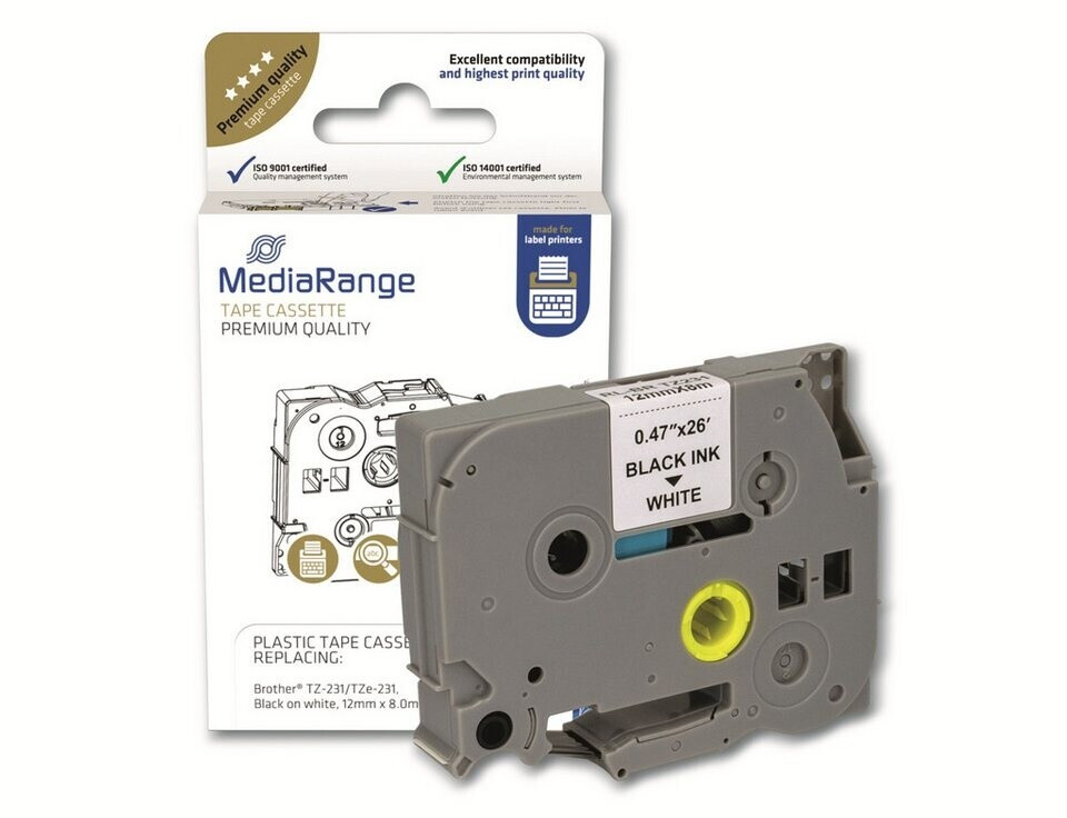 MediaRange cassette for label printers using Brother TZ
