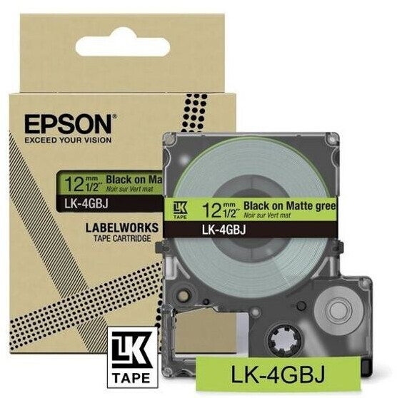 Epson C53S672077/LK-4GBJ DirectLabel-etikettes black on green matt 12m