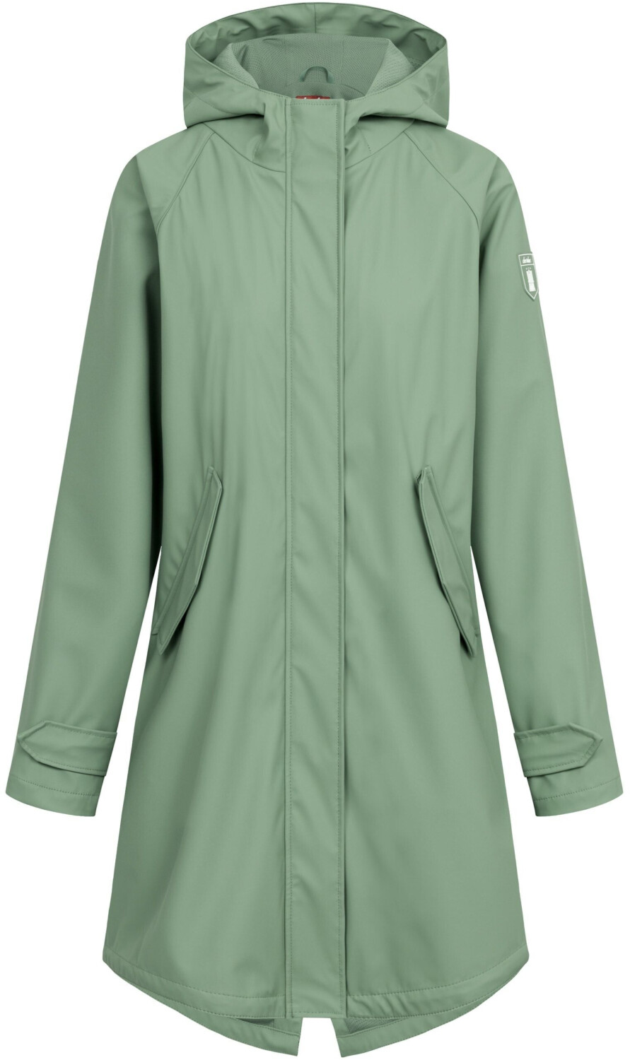 Derbe Traveby Friese Plain Rain Jacket Woman hedge green