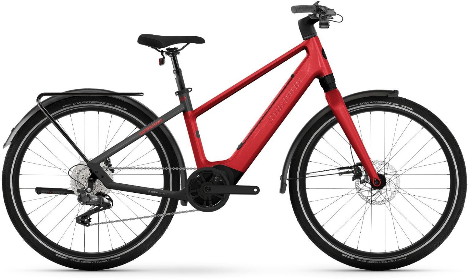 Winora iRide Pure X10 HIGH i400Wh - 27,5 City E-Bike (2024) High crystal red / black gloss