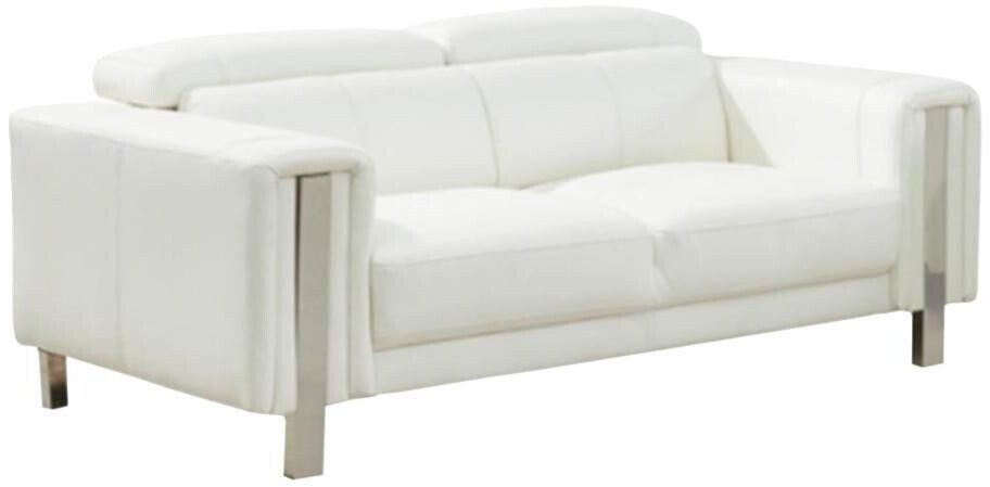 Vente-unique 2-seater sofa - faux leather - white - MAROUA