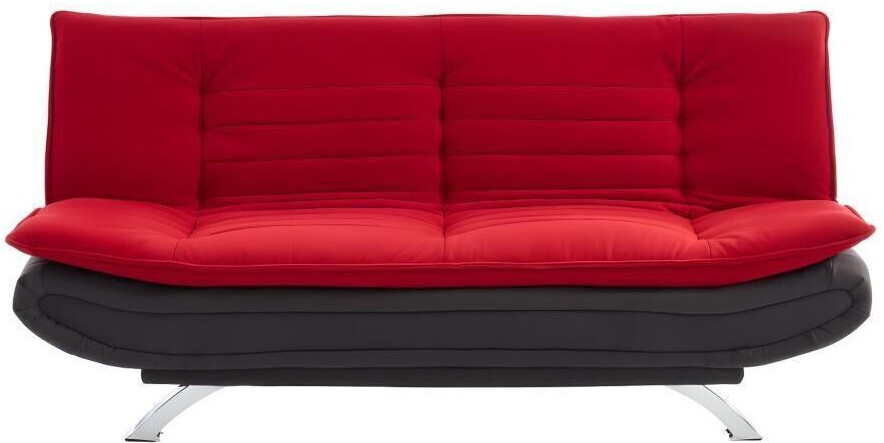 Vente-unique Sofa bed folding sofa - red & anthracite - DEMIDO III