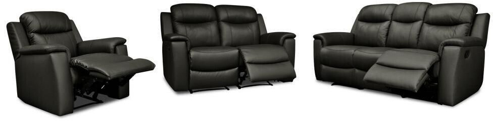Vente-unique Leather suite Relax 3+2+1 - Black - EVASION