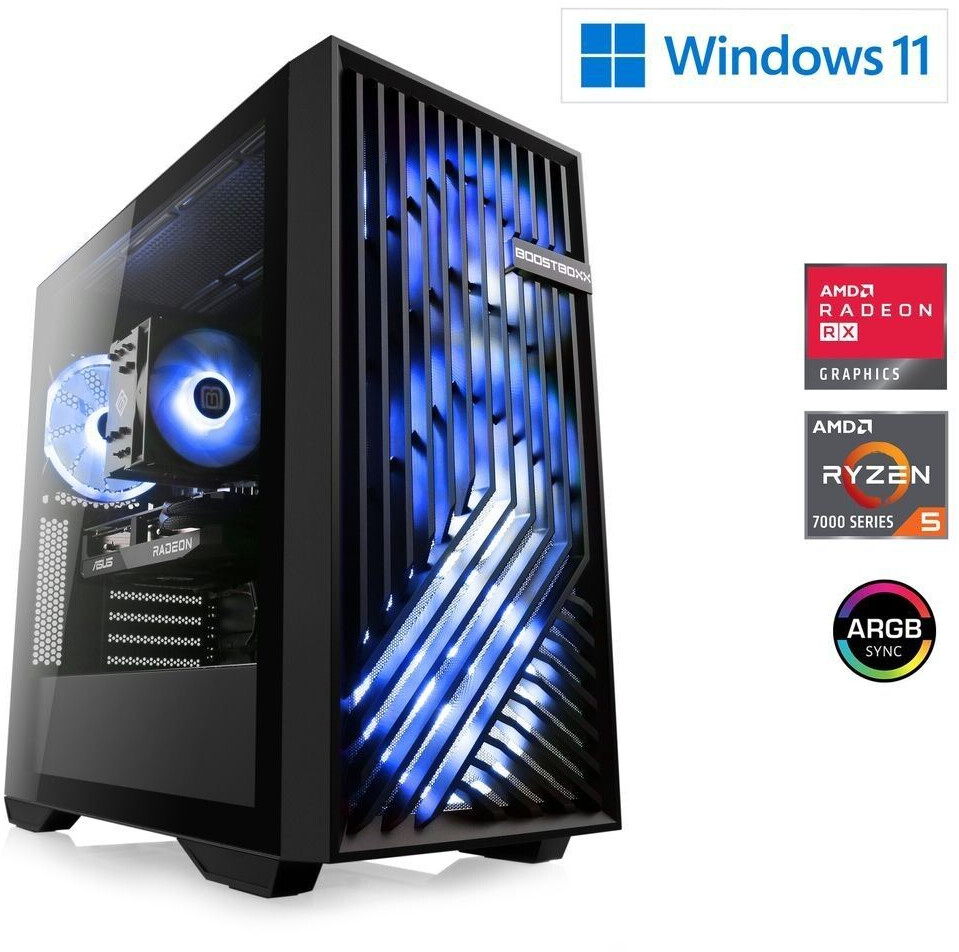 CSL Gaming PC Ryzen 5 7500F, Radeon RX 6400, 16GB DDR5, 500GB SSD, Windows 11 | M10920H