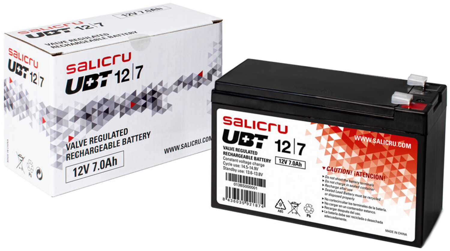 Salicru UBT 12/7 Battery for SAI/UPS 7aH 12v