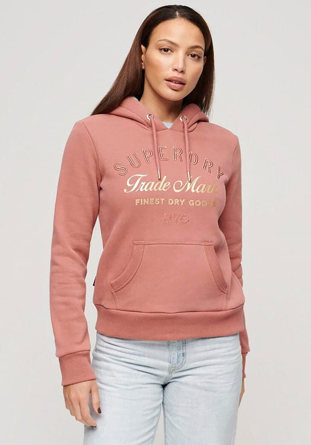 Superdry Luxe Metallic Logo Hoodie (W2012141A) withered rose