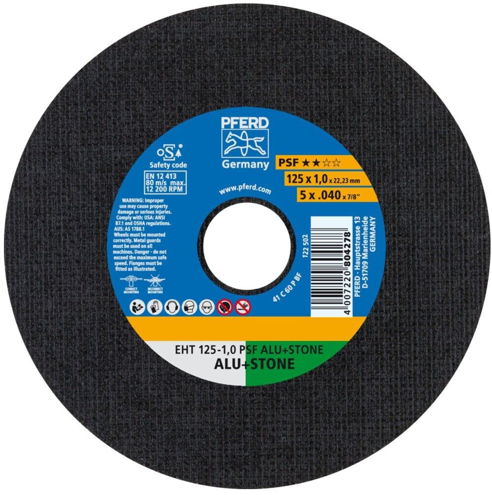 Pferd EHT 125 x 1,0 x 22,23 mm straight Universallinie PSF piece 10