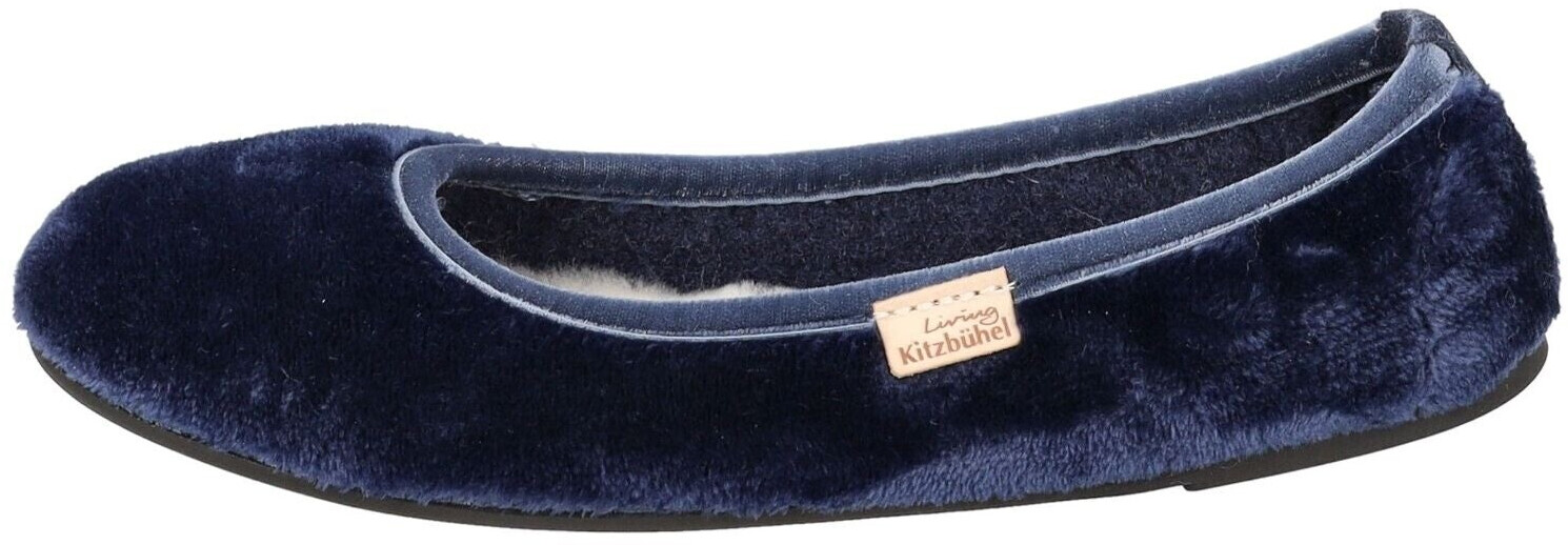 Living Kitzbühel Kid's Ballerina Velvet Solid Color Hüttenschuhe blue