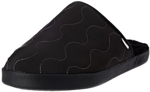 TOMS Shoes Harbor Slipper black quilted cotton ripstop faux shearling