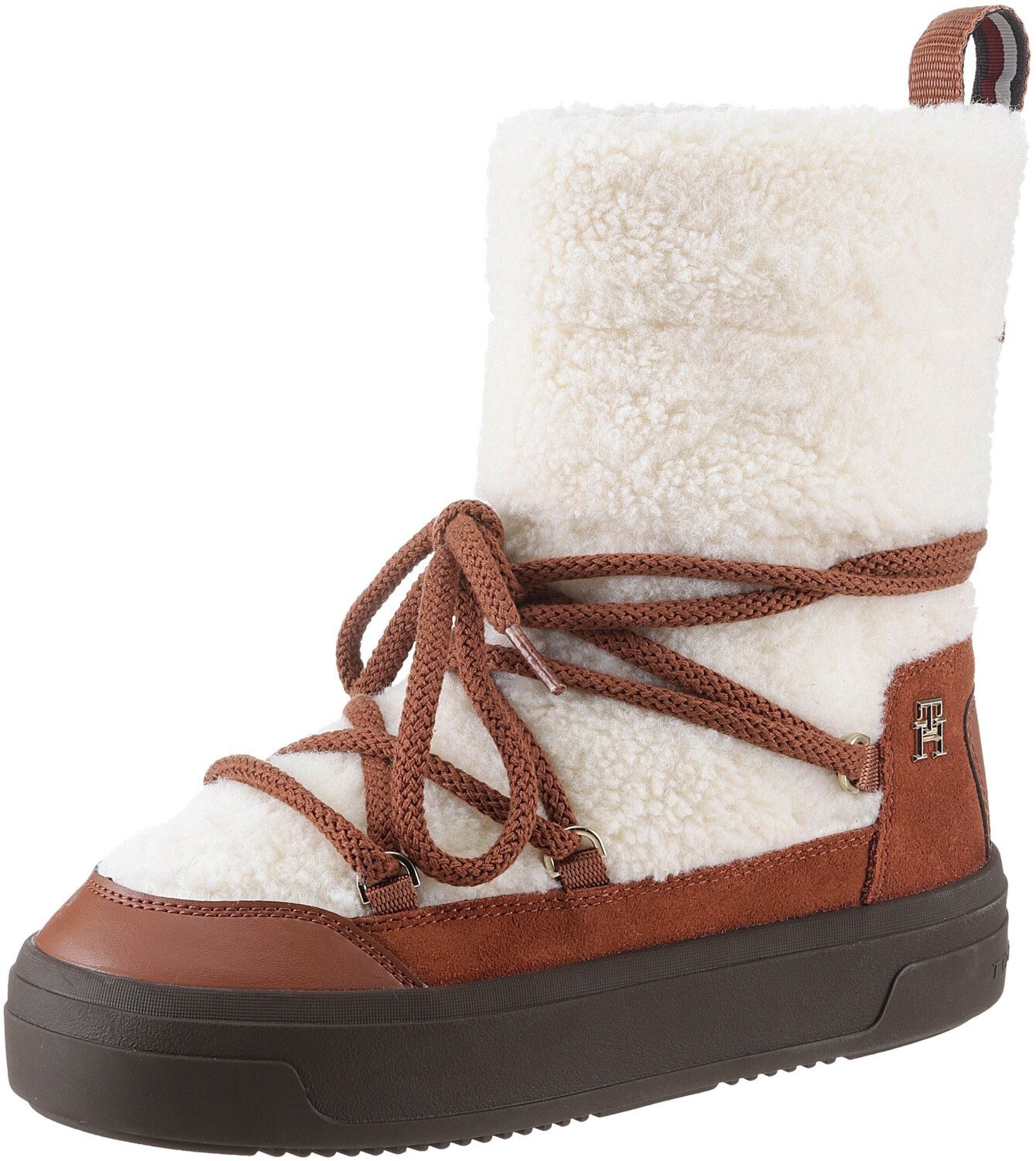 Tommy Hilfiger Lace-Up Faux Shearling Snowboot FW0FW08252 beige