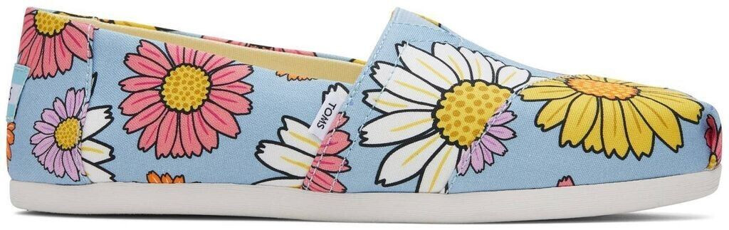 TOMS Shoes Alpargata Cloudbound Flat Slipper pastel blue daisies