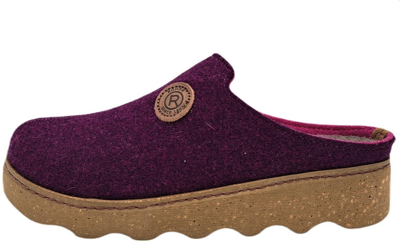 Rohde Easy N Clogs Women's Slippers Mule Felt 6120 59 Blackberry