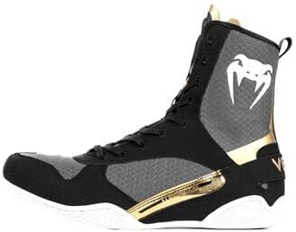 Venum Elite Boxing Shoes black white gold