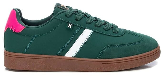 XTI Sneaker lace-up closure black green