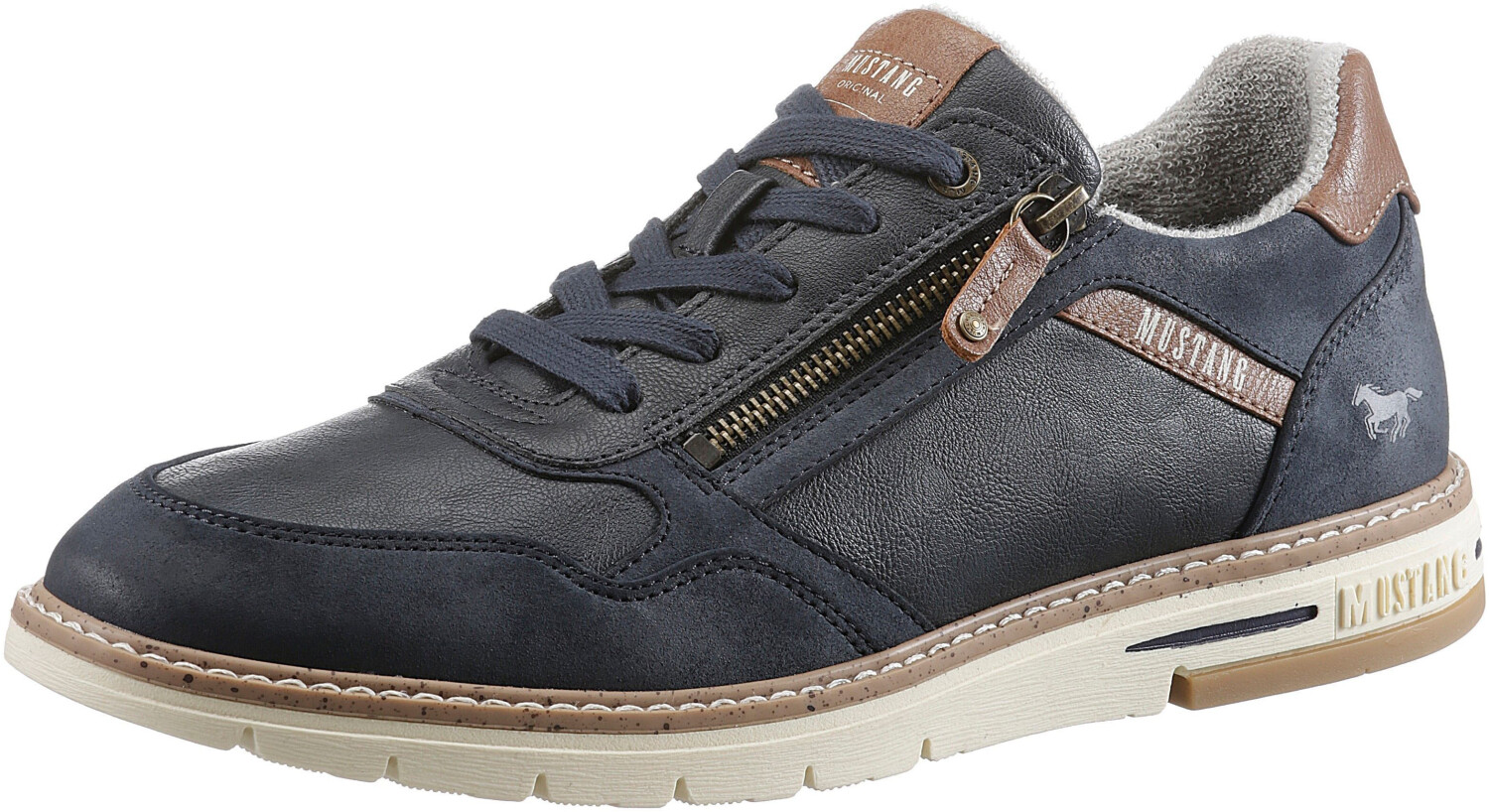 MUSTANG Sporty lace-up shoe navy brown